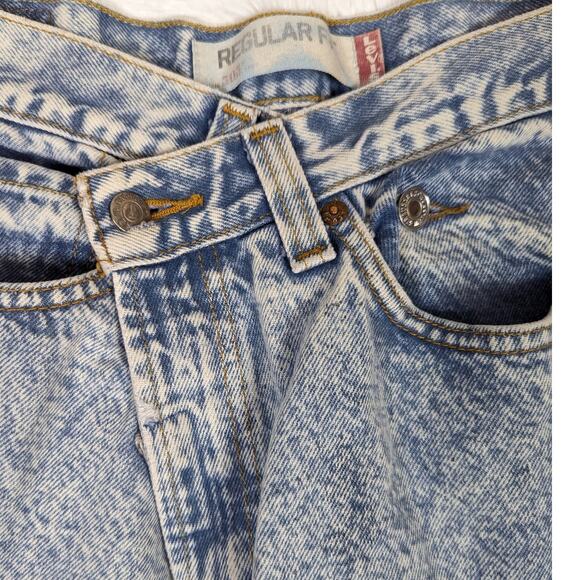 Levi's Urban Renewal Acid Wash Reworked Remade Crossover Tapered Leg Jeans - Picture 8 of 15